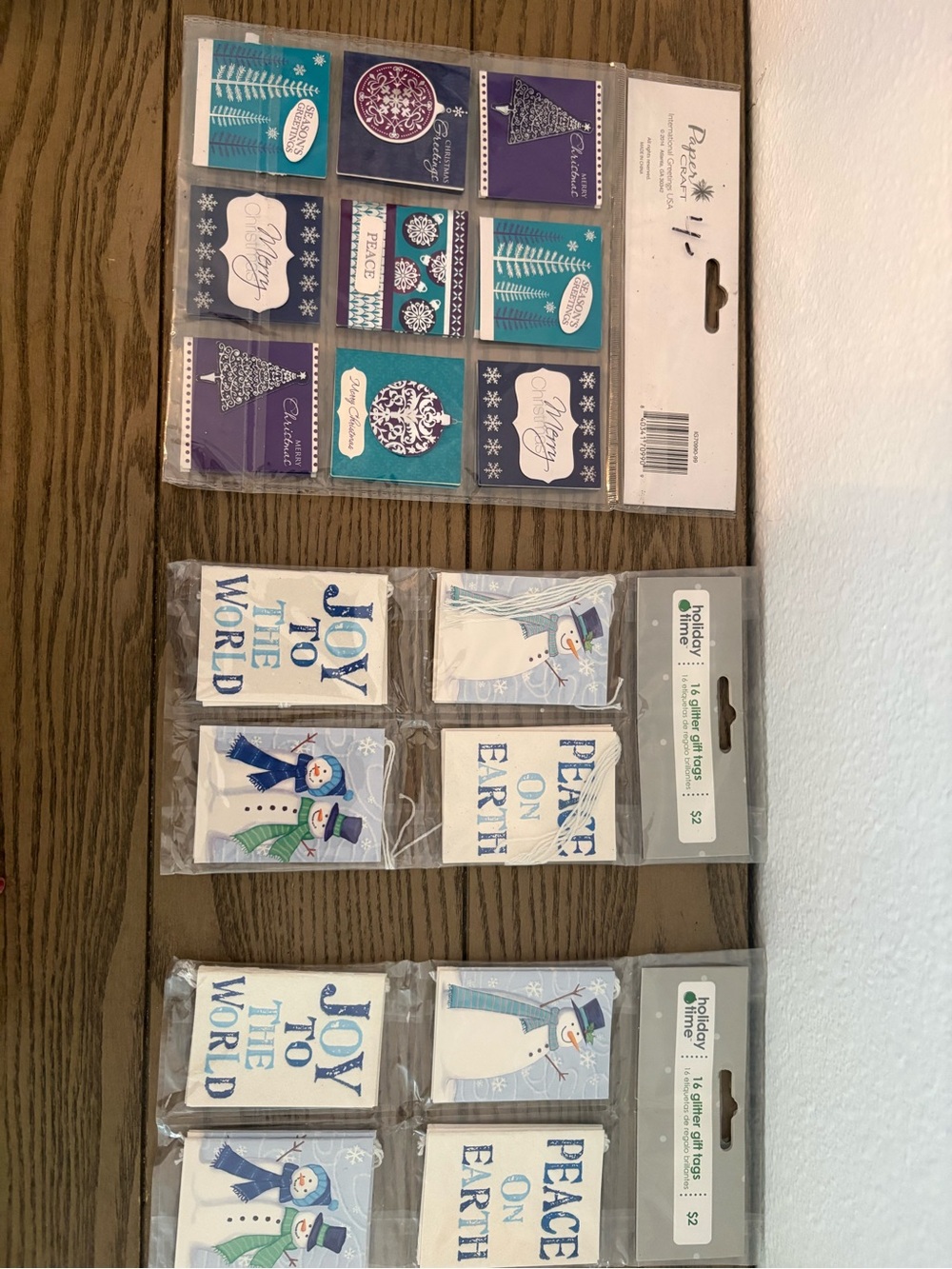 Holiday Time Blue and White Christmas Gift Tags
